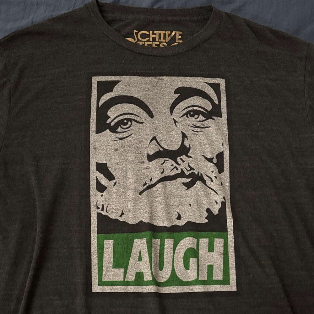 Schive Tees Black T-Shirt with Gray and Green Graphic